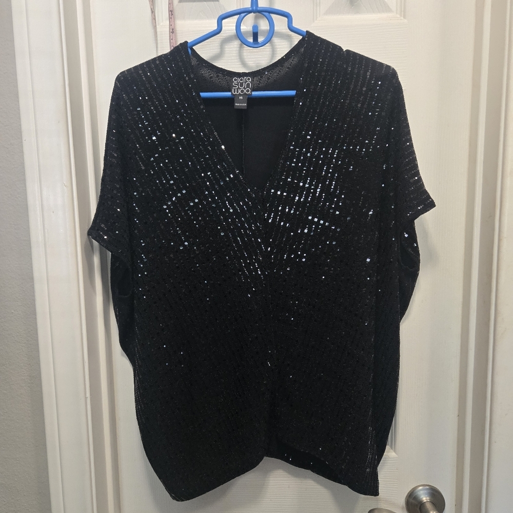 Clara SunWoo Oversized Sequin Top/tunic Size XS